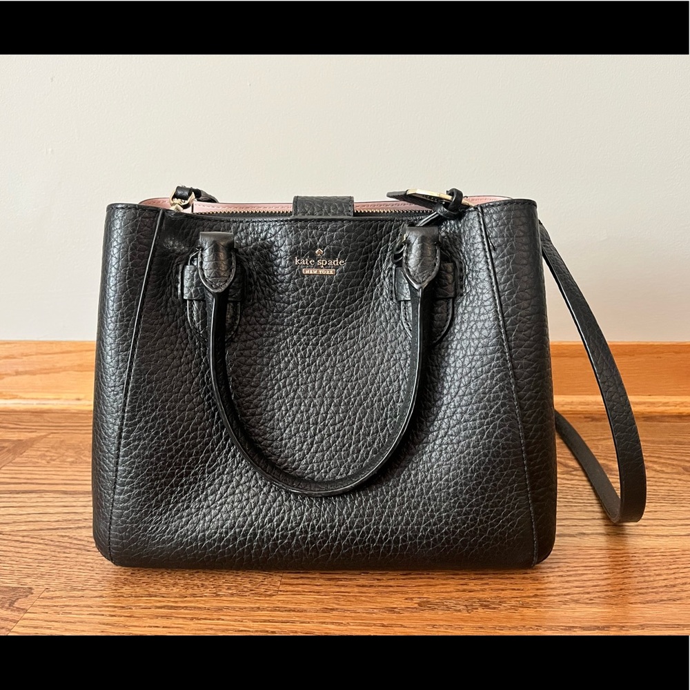 KATE SPADE | clutch purse | black leather
